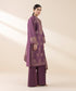 Unstitched Women's Embroidered Textured Lawn Purple Three Piece Suit